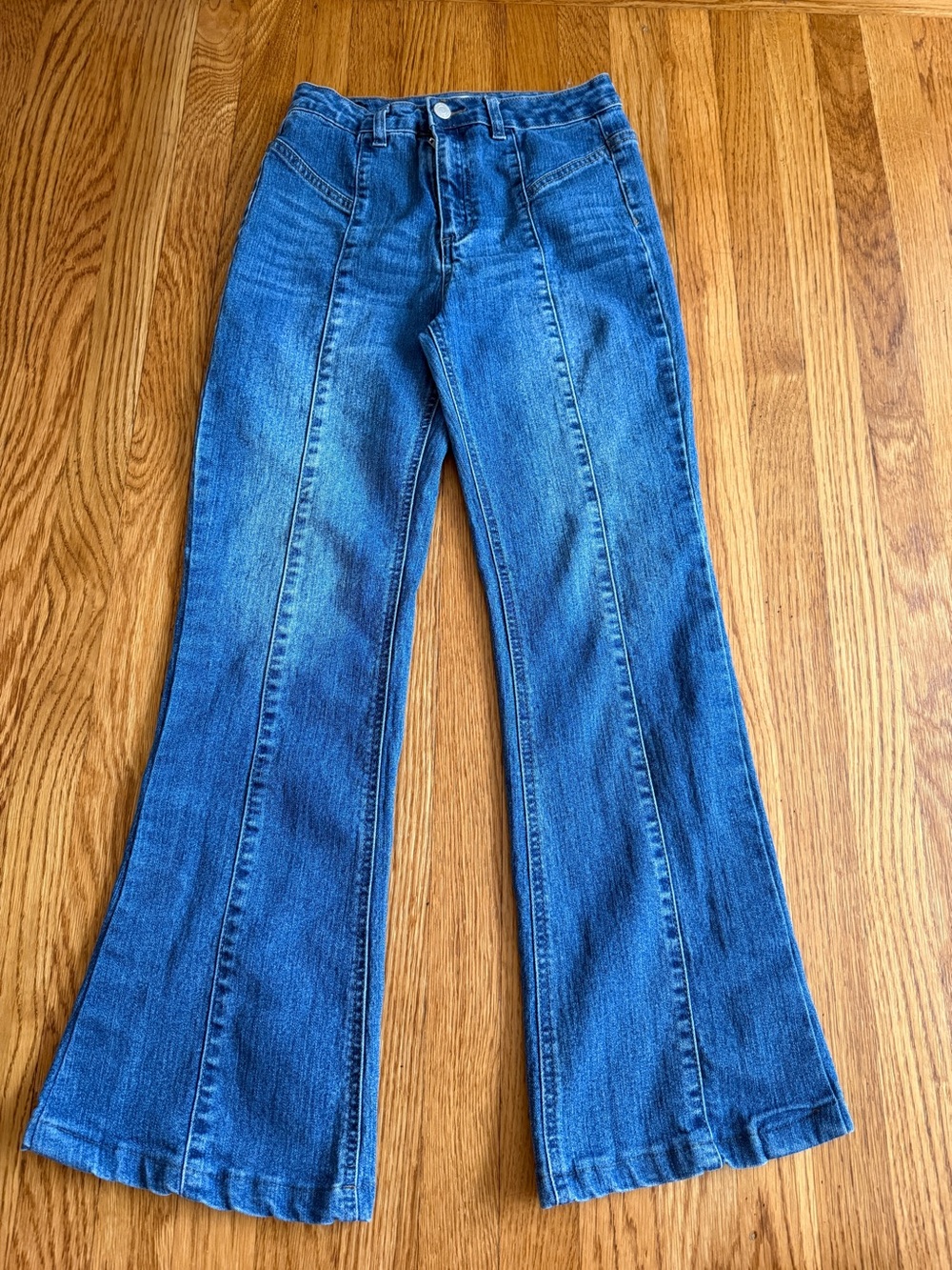 Habitual girl wide leg flare denim jeans 16